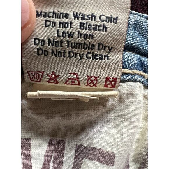 Vintage Y2K Mek Denim cut-off denim long shorts sz 31 stitching distressed - Picture 12 of 12